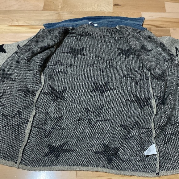 Igigli Star Patterned Cardigan with Denim Collar - Picture 13 of 17